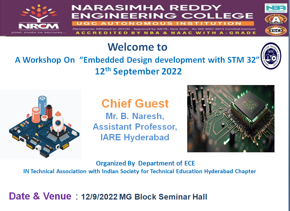 Workshop On “Embedded Design development with STM 32”